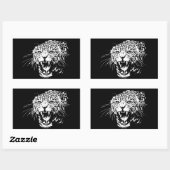 Black & White Jaguar Rechteckiger Aufkleber (Blatt)