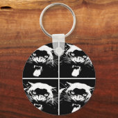 Black & White Jaguar Schlüsselanhänger (Vorderseite)