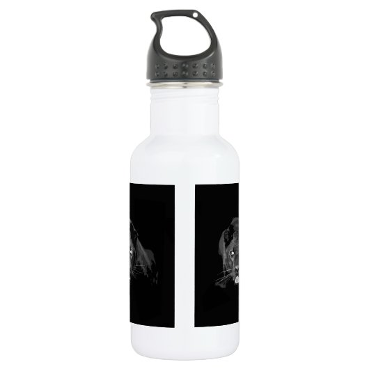 Black & White Jaguar Trinkflasche (Rückseite)