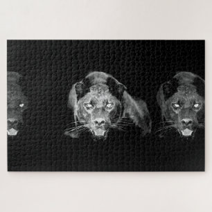 Black & White Jaguar - Wild Animals Big Cats Puzzle