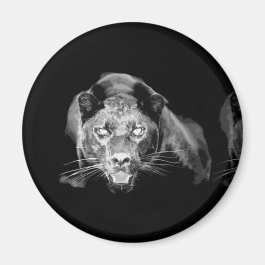 Black & White Jaguar - Wilde Katzen Magnet (Vorne)