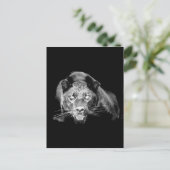 Black & White Jaguar - Wilde Katzen Postkarte (Stehend Vorderseite)