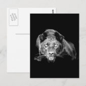 Black & White Jaguar - Wilde Katzen Postkarte (Vorne/Hinten)