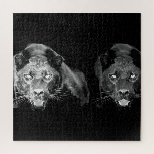 Black & White Jaguar - Wilde Tiere Große Katzen Puzzle