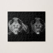 Black & White Jaguar - Wilde Tiere Große Katzen Puzzle (Horizontal)