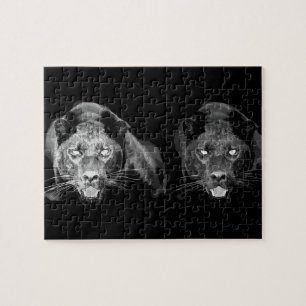Black & White Jaguar - Wilde Tiere Große Katzen Puzzle