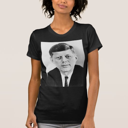 Black & White JFK John F. Kennedy T-Shirt (Vorderseite)