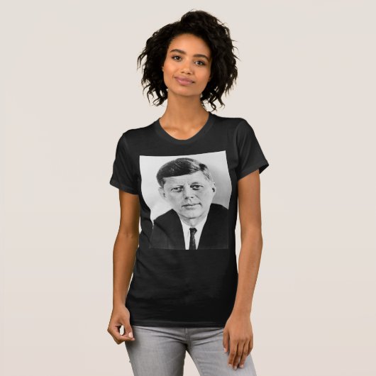 Black & White JFK John F. Kennedy T-Shirt (Vorne ganz)