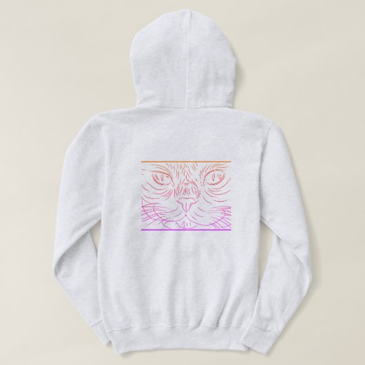 Black@White Katze für Frau Hoodie (Design Rückseite)