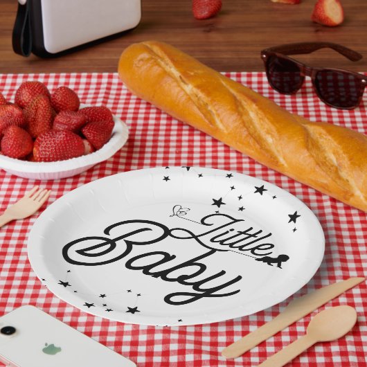 Black & White Kids Paper Plates Pappteller (Picknick)