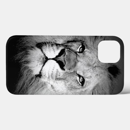 Black & White King Lion Eyes Case-Mate iPhone Hülle (Rückseite (Horizontal))