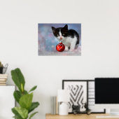 Black & White Kitty Cat Anpassbares Poster (Heimbüro)