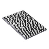 Black & White Labyrinth Maze Pattern Notizblock (Rechte Seite)