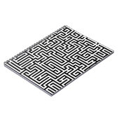 Black & White Labyrinth Maze Pattern Notizblock (Linke Seite)