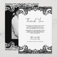Black & White Lace Elegante Wedding Vielen Dank