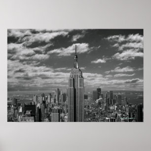 Black & White landscape of New York City skyline Poster