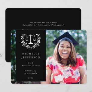 Black+White Law Scales Laurel Wreath Foto Ankündigung