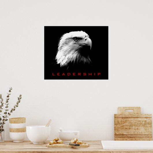 Black & White Leadership Eagyes Poster (Küche)