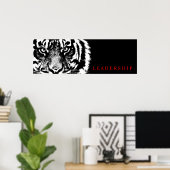 Black & White Leadership Sumatran Borneo Tiger Poster (Heimbüro)