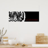 Black & White Leadership Sumatran Borneo Tiger Poster (Küche)