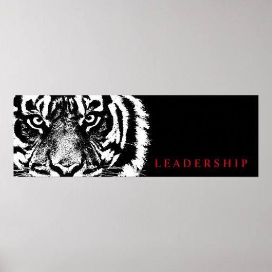 Black & White Leadership Sumatran Borneo Tiger Poster (Vorne)