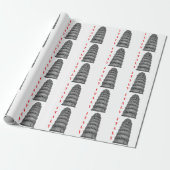 Black White Leaning Tower of Pisa Italy Geschenkpapier (Ungerollt)