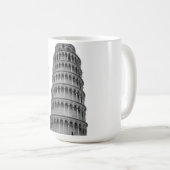 Black White Leaning Tower of Pisa Italy Kaffeetasse (VorderseiteRechts)