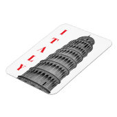Black White Leaning Tower of Pisa Italy Magnet (Linke Seite)