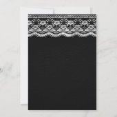 Black & White Leather & Lace Wedding Einladung (Rückseite)