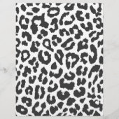Black & White Leopard Print Animal Skin Patterns Flyer (Vorne)