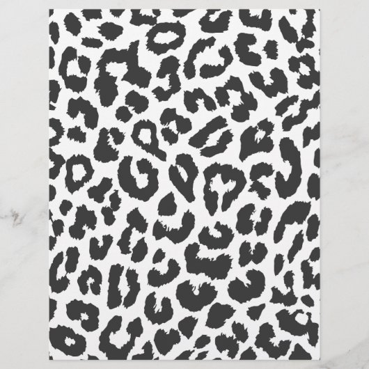 Black & White Leopard Print Animal Skin Patterns Flyer (Vorne)