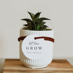 Black & White Let Love Grow Plant or Seed Geschenkanhänger