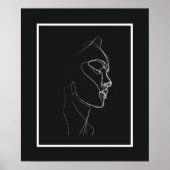 Black & White Line Art Women Line Poster (Vorne)
