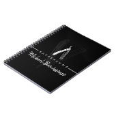 Black White Line Logo Brand Razor Barber Notizblock (Linke Seite)