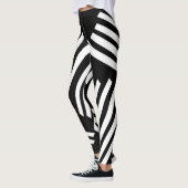 Black White lining leggings for womens (Links)