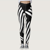 Black White lining leggings for womens (Vorderseite)