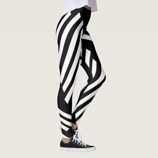 Black White lining leggings for womens (Rechts)