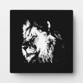 Black White Lion - Animal Pop Art Fotoplatte (Vorderseite)