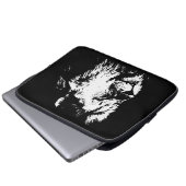 Black White Lion - Animal Pop Art Laptopschutzhülle (Vorne Knopf)