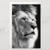 Black White Lion Briefpapier (Vorne/Hinten)
