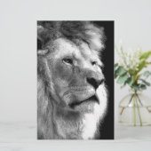 Black White Lion Briefpapier (Stehend Vorderseite)