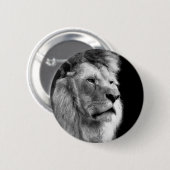 Black White Lion Button (Vorne & Hinten)