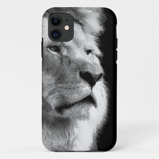 Black White Lion Case-Mate iPhone Hülle (Rückseite)