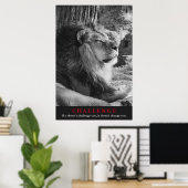 Black & White Lion Challenge Poster (Heimbüro)