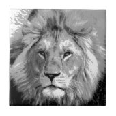 Black White Lion Fliese (Vorderseite)