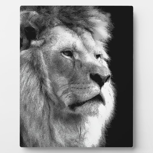Black White Lion Fotoplatte (Vorderseite)