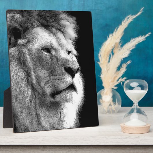 Black White Lion Fotoplatte (Seite)