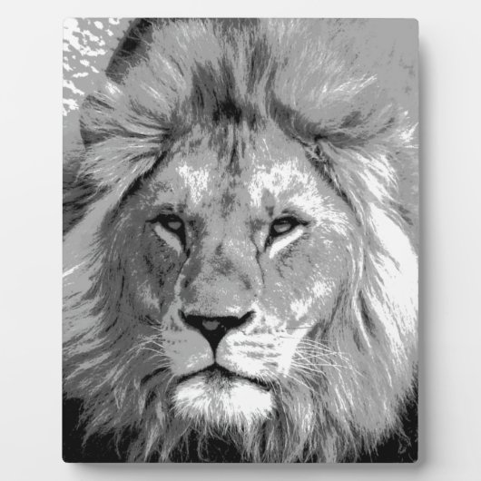 Black White Lion Fotoplatte (Vorderseite)