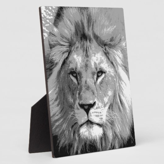 Black White Lion Fotoplatte (Seite)