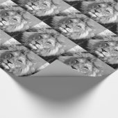Black White Lion Geschenkpapier (Ecke)